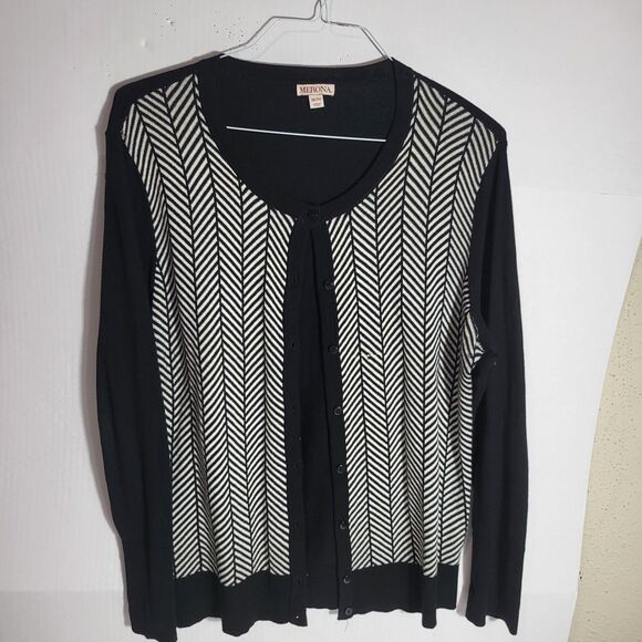 Merona Sweaters - Merona Women's Size XXL Black And White Cardigan Sweater